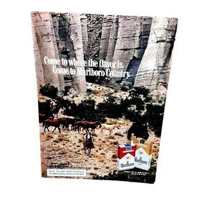 1975 Marlboro Cowboy With Horses vintage Original Print ad